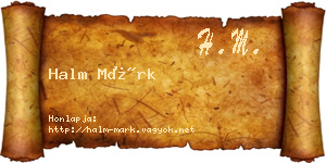Halm Márk névjegykártya